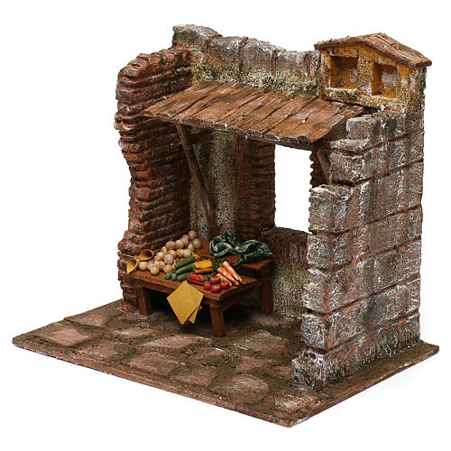 Décor marchand de légumes 20x25x20 cm pour crèche de 10 cm 2