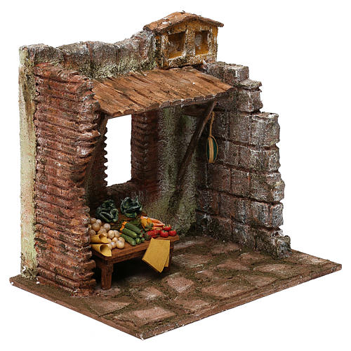 Décor marchand de légumes 20x25x20 cm pour crèche de 10 cm 3
