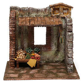 Ambientazione fruttivendolo di 20x25x20 per un presepe di 10 cm 