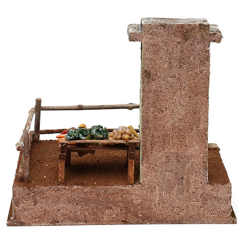 Setting with stall for 12 cm Nativity scene, 20x25x20 cm 4