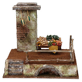 Ambientazione con banchetto di 20x25x20 cm per presepe 12 cm