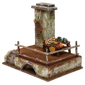 Ambientazione con banchetto di 20x25x20 cm per presepe 12 cm