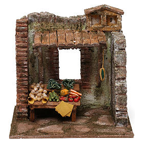 Ambientazione fruttivendolo di 20x20x15 per un presepe di 10 cm 