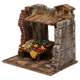Ambientazione fruttivendolo di 20x20x15 per un presepe di 10 cm 