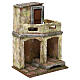 Miniature house with stable and balcony 30x20x15 cm, for 10 cm nativity s3