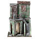 House with stairs and roofed area for 10 cm Nativity scene, 35x25x15 cm s1
