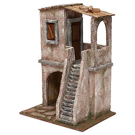 Two-floor house for 12 cm Nativity scene, 34x25x18 cm