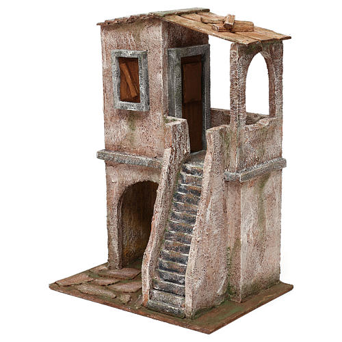 Two-floor house for 12 cm Nativity scene, 34x25x18 cm 2