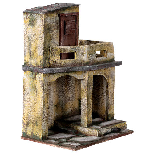Scena ze stajenką i balkonem, 35x25x20 cm, do szopki 12 cm 3