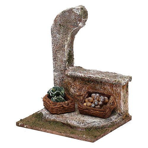 Miniature arch with vegetable baskets 15x10x10 cm, for 12 cm nativity 2