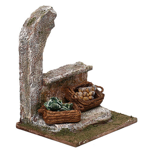 Miniature arch with vegetable baskets 15x10x10 cm, for 12 cm nativity 3