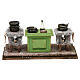Miniature kitchen with green counter and pots, 10x20x10 cm s1
