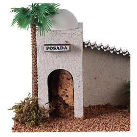 Dom w stylu arabskim z drewna, do szopki 5 cm, 15x20x10 cm