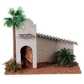 Miniature house Arab-style in wood, for 5 cm nativity 15x20x10 cm