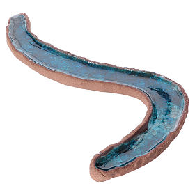 River with double meander in glazed ceramic 5x30x15 cm