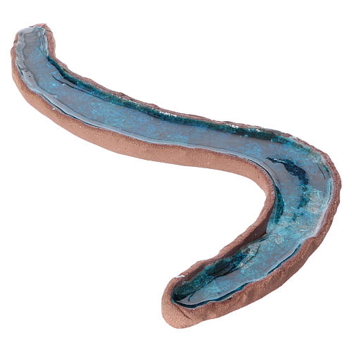 River with double meander in glazed ceramic 5x30x15 cm 2