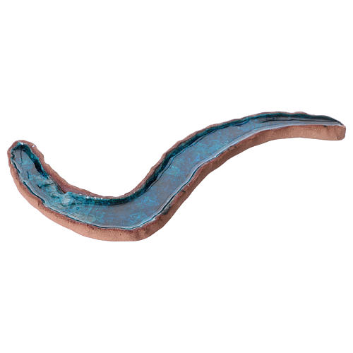 River with double meander in glazed ceramic 5x30x15 cm 3