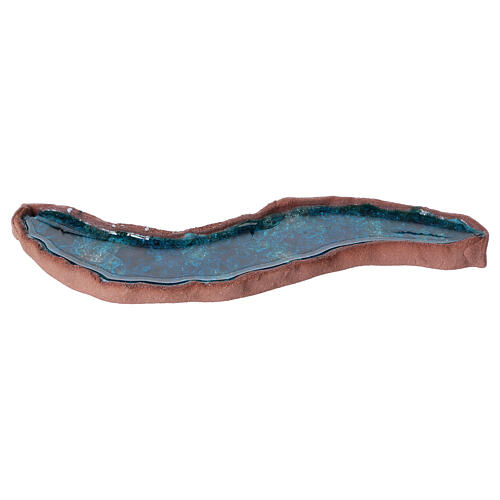 Miniature stream in glazed ceramic, 5x20x10 cm 1