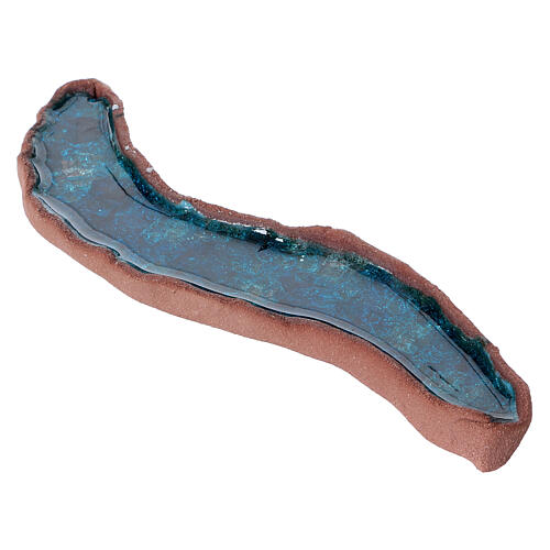 Miniature stream in glazed ceramic, 5x20x10 cm 2