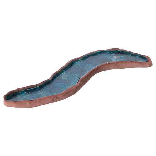 Miniature stream in glazed ceramic, 5x20x10 cm 3