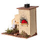 Bread oven in cork with flame effect in miniature, 10x10x5 cm s2