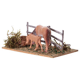 Fence with horses 5x10x10 cm