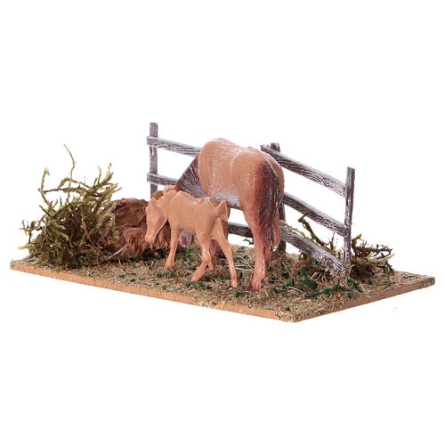 Fence with horses 5x10x10 cm 2