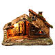 Hut with light and flame effect lamp for Nativity scene 40x25x25 cm s1