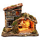 Hütte mit Licht und Haus für Krippe 35x25x30cm s1