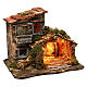 Hütte mit Licht und Haus für Krippe 35x25x30cm s3