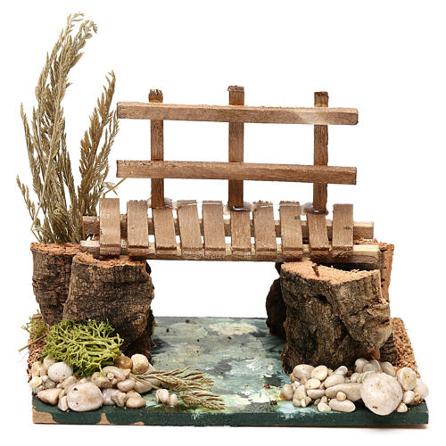 Miniature river with bridge 13x10x10 cm, for 7 cm nativity 1