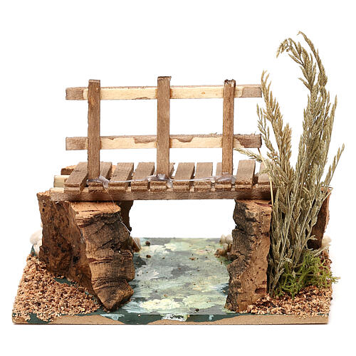 Miniature river with bridge 13x10x10 cm, for 7 cm nativity 4