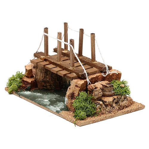 Rio com ponte 20x15x15 cm para presépio com figuras de 8-10 cm de altura média 2