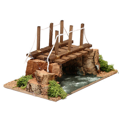 Rio com ponte 20x15x15 cm para presépio com figuras de 8-10 cm de altura média 3
