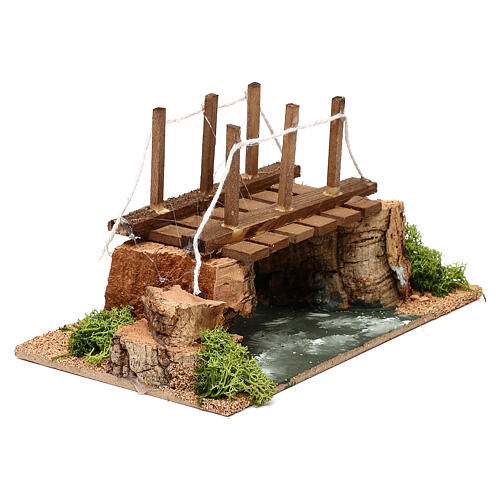 Miniature stream with bridge 20x15x15 cm, for 8-10 cm nativity 3