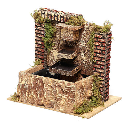 Miniature multi-level fountain with pump, 15x20x14 cm for 10-12 cm nativity 2