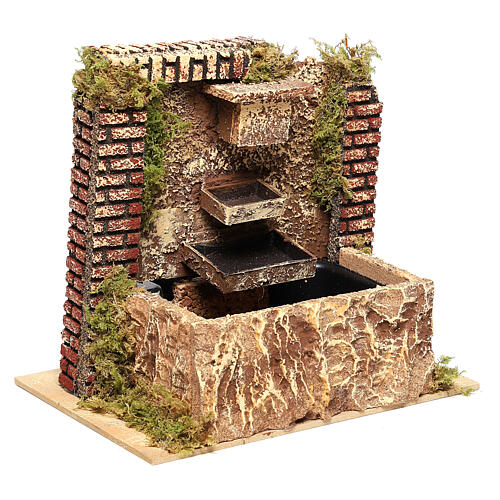 Miniature multi-level fountain with pump, 15x20x14 cm for 10-12 cm nativity 3