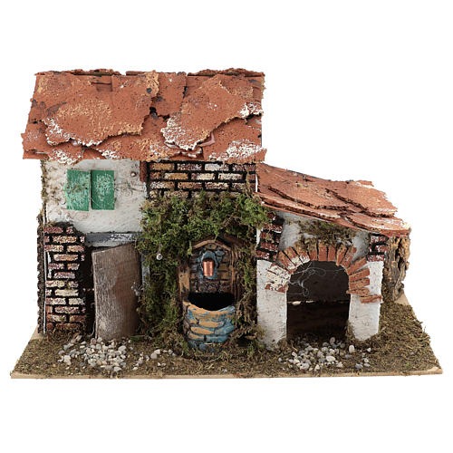 House with fountain for Nativity scene 20x30x20 cm 1