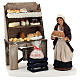 Cenário pastelaria com estantes e mulher para presépio com figuras de 13 cm de altura média s1