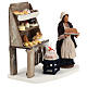 Cenário pastelaria com estantes e mulher para presépio com figuras de 13 cm de altura média s4