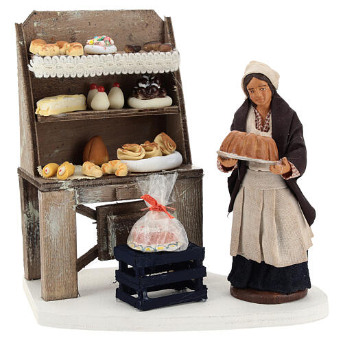 Vintage baker and bakery rack, 12 cm nativity 1