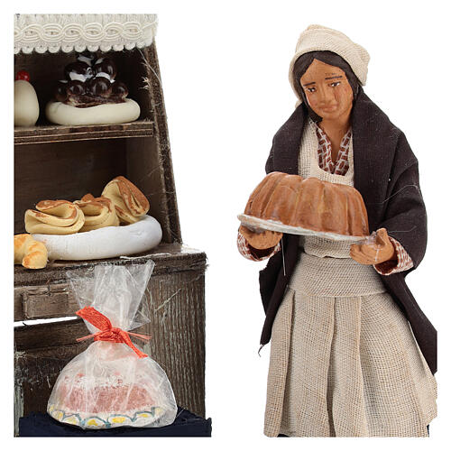 Vintage baker and bakery rack, 12 cm nativity 2
