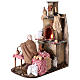 Oven with flickering light and baker Nativity scene 15 cm s3