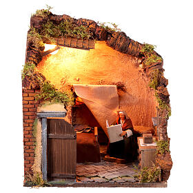 Décor chambre à coucher avec santons mouvement 14 cm