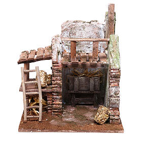Rustic barn figurine 20x20x15 cm for 10 cm nativity set
