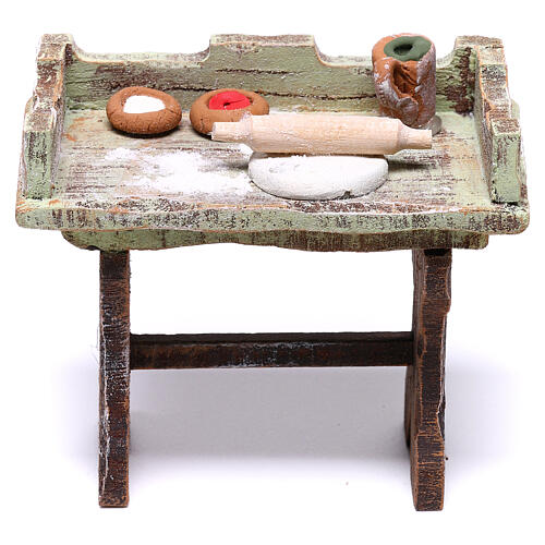 Pizza maker counter 5x5x5 cm for 10 cm nativity scene 1