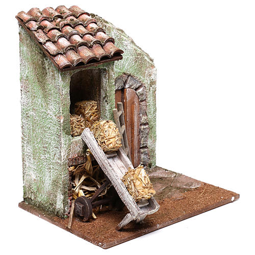 Barn with accessory for Nativity scene of 10 cm 20x20x15 cm 3