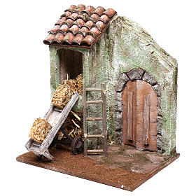 Fienile con accessorio fino per presepe di 10 cm 20x20x15 cm 