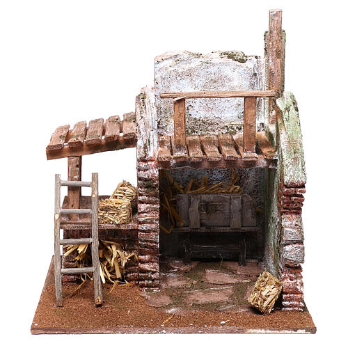 Scheune für eine Krippe von 12 cm 25x25x20 cm 1