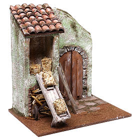Fienile 25x25x20 cm per presepe di 12 cm 